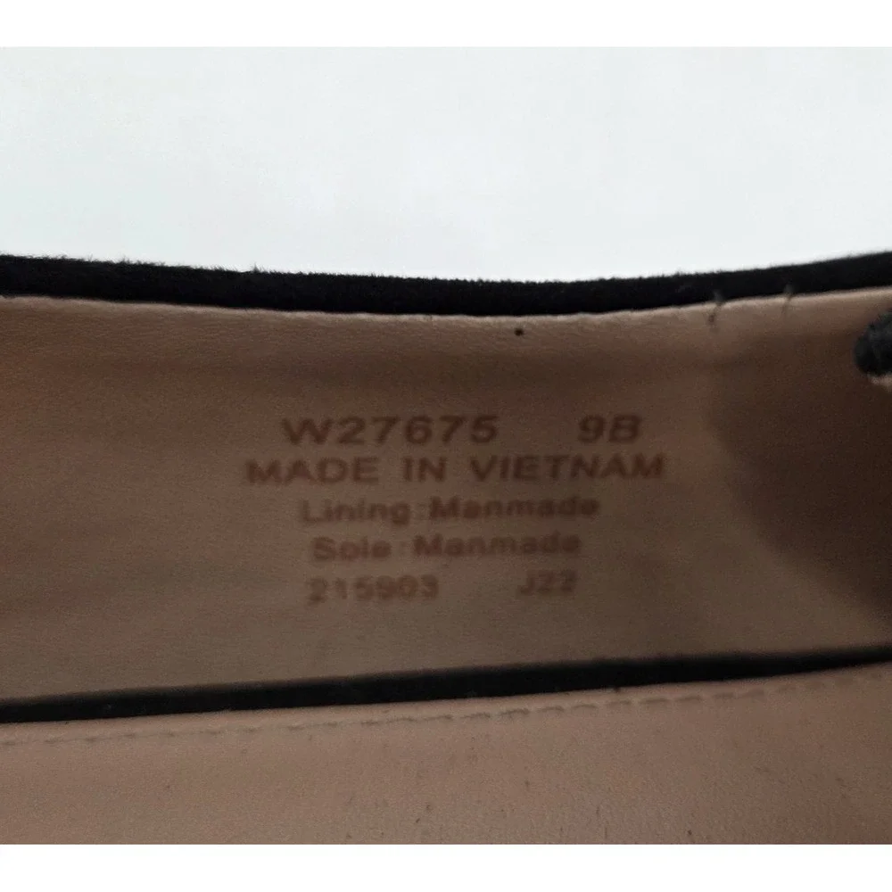 Cole Haan Grand Viola Skimmer Black Suede Flats Bow Accent Women's Size 9 B